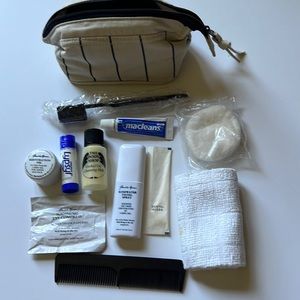 Vintage British Airways amenity bag. Missing mouthwash which leaked a bit in bag